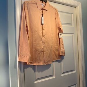 Bar III Men's Peach Dress Shirt Size L 16-16 1/2